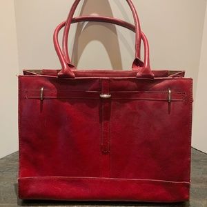 Red Leather Briefcase/Laptop Bag